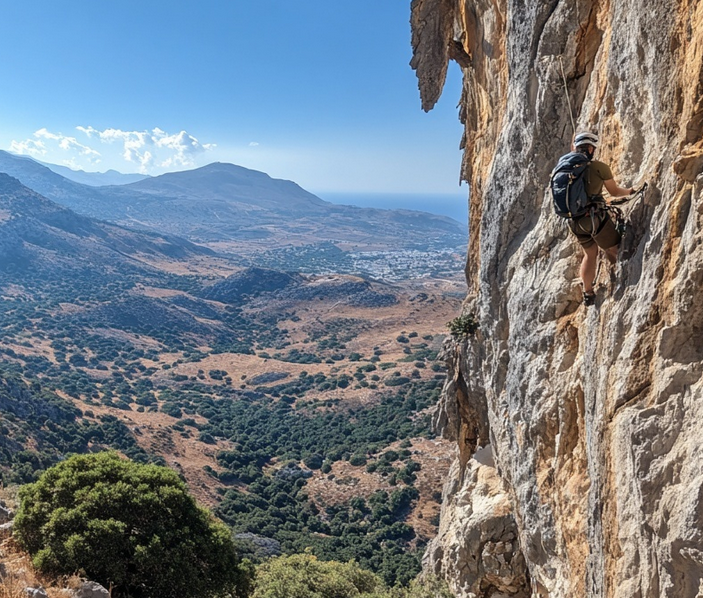 Rock climbing in Plakias, Crete